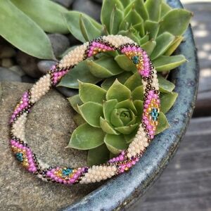 $6 with Bundle Glass Bead Bracelet Roll-on Crocheted Bohemian Hippie